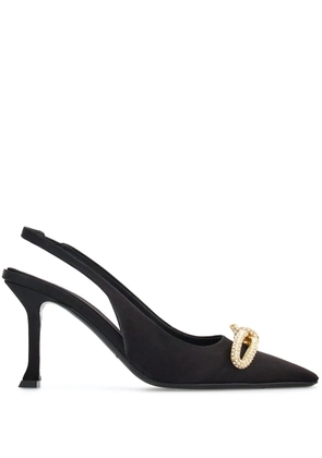 Ferragamo asymmetric-bow 85mm slingback pumps - Black