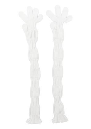 CFCL glitter-detail ribbed-knit gloves - White