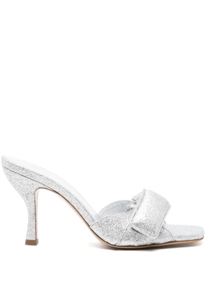 GIABORGHINI glitter-detailing 80mm leather sandals - Silver