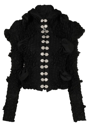 FEBEN Armour smocked cotton shirt - Black