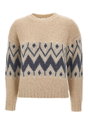 Eleventy geometric-pattern sweater - Neutrals