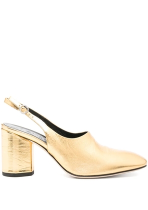 Aeyde 80mm leather slingback pumps - Gold