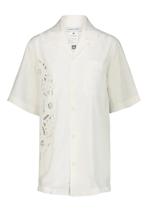 Marine Serre embroidered pocket shirt - White