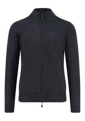 ALPHA STUDIO zip ribbed-knit wool cardigan - Grey