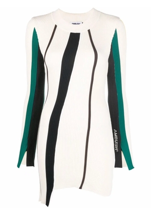 AMBUSH logo ribbed-knit jumper - Neutrals