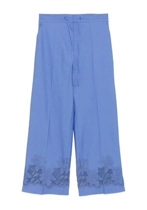 P.A.R.O.S.H. floral-embroidery trousers - Blue