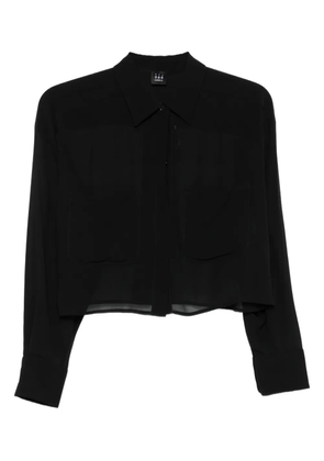 Marella sheer-panel collared shirt - Black