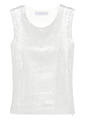 Ermanno Scervino stud-embellished cotton tank top - White
