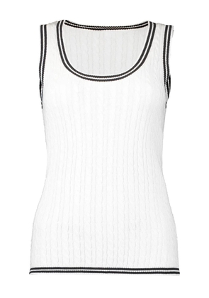 MINNIE ROSE scoop-neck tank top - White