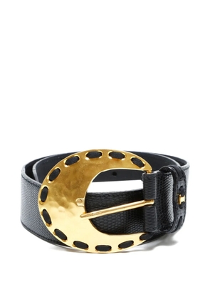 Ferragamo Pre-Owned 1990s textured buckle belt - Black