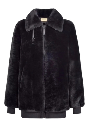 CHRISTINA CRAWFORD leather-trimmed shearling jacket - Black