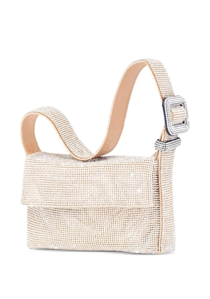 Benedetta Bruzziches crystal-embellished buckle shoulder bag - Gold