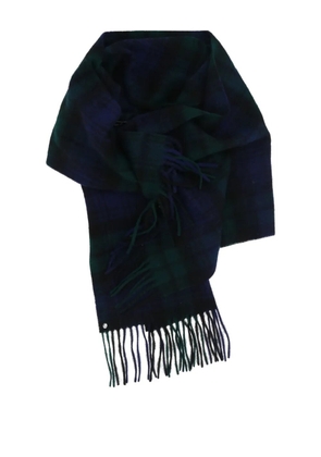 Bless check-pattern wool scarf - Blue