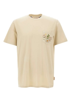 BOB embroidered-pocket T-shirt - Neutrals