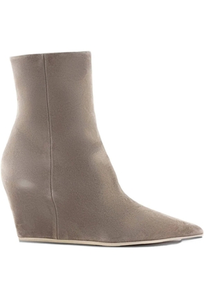 Vic Matie 100mm pointed-toe suede ankle boots - Grey