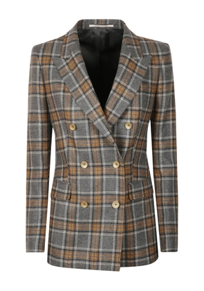 Tagliatore check long-sleeves blazer - Grey