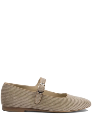Le Monde Beryl corduroy buckle ballet flats - Brown