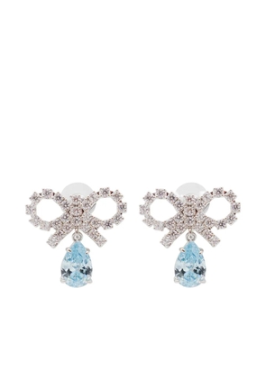 Self-Portrait mini Bow earrings - Silver