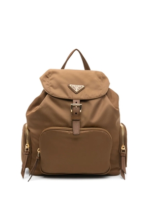 Prada buckle zip-fastening backpack - Brown