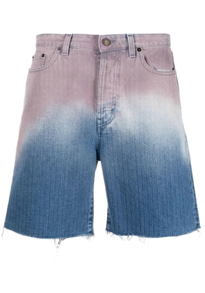 Saint Laurent gradient denim shorts - Blue