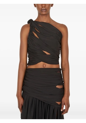 Di Petsa asymmetric-neck cut-out tank top - Black