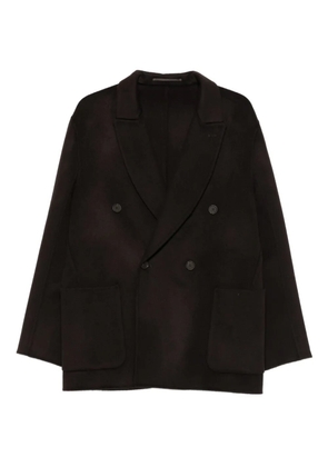 Emporio Armani double-breasted patch-pocket peacoat - Brown