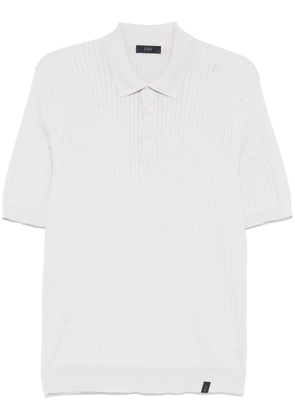 Fay cable-knit polo shirt - Grey
