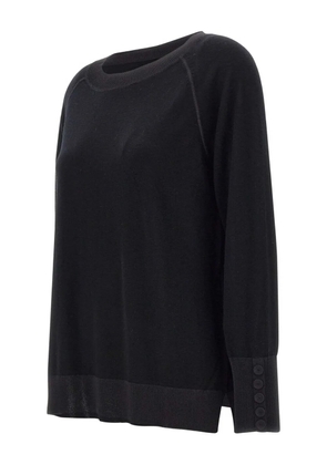 ELENA MIRO` buttoned-cuff sweater - Black