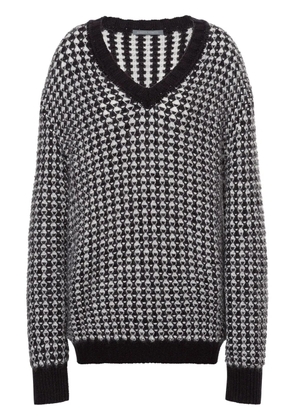 Alberta Ferretti drop-shoulder patterned-intarsia jumper - Black