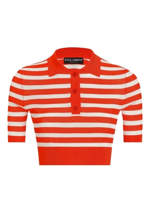 Dolce & Gabbana striped polo top - White