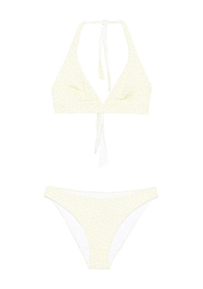 Fisico polka-dot halter-neck bikini - Green