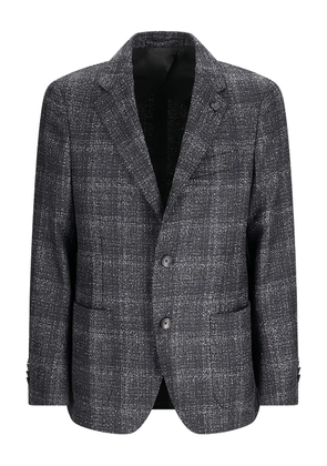 Lardini single-breasted check-print blazer - Black