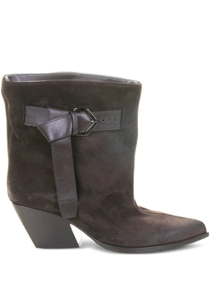 Elena Iachi 60mm buckle-detail suede cowboy boots - Brown
