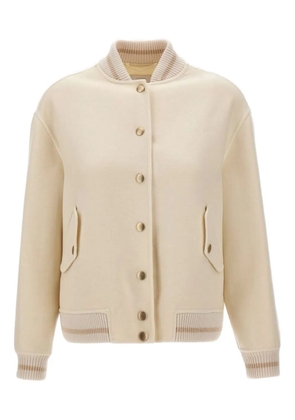Eleventy ribbed-knit bomber jacket - Neutrals