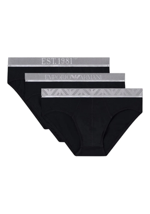 Emporio Armani logo-band briefs (pack of three) - Black