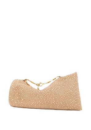 Gemy Maalouf crystal-embellished convertible clutch bag - Neutrals