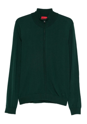 BOSS zip-up mock-neck cardigan - Green
