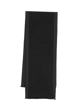 Zegna striped-trim scarf - Black
