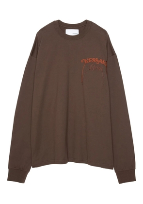 Yoshiokubo graphic-print long-sleeve T-shirt - Brown