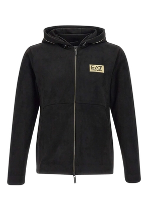 Ea7 Emporio Armani logo-label hooded jacket - Black
