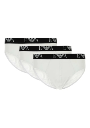 Emporio Armani logo-detailed briefs (pack of three) - White