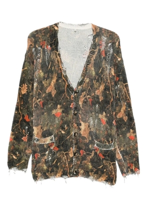 R13 Distressed Pocket Cardigan - Brown