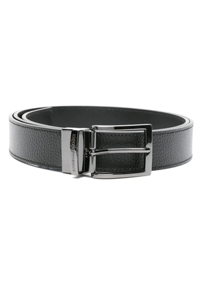 Emporio Armani grained leather belt - Black