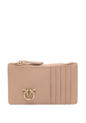 PINKO Love Bird leather cardholder - Neutrals