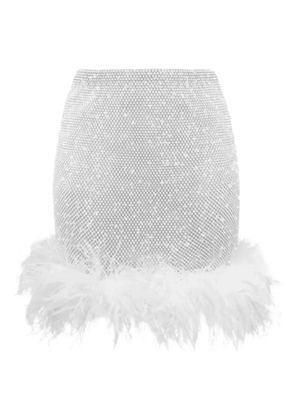 Santa Brands feather-trim miniskirt - White