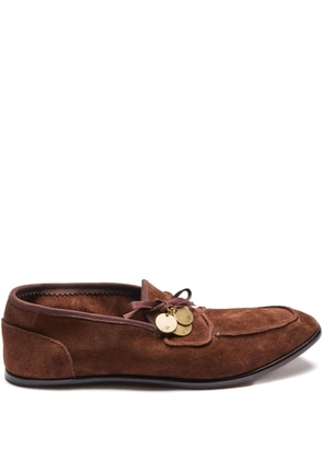 Suicoke coin-embellished loafers - Brown