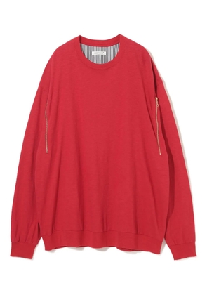 Undercover zip-detail cotton sweatshirt - Red