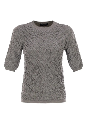 Fabiana Filippi ruffled-detail crew-neck T-shirt - Grey