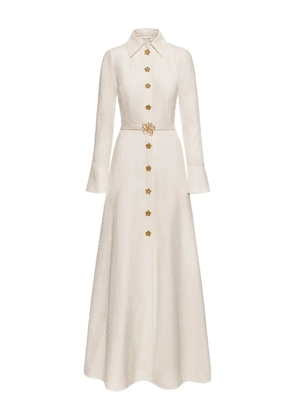 Oscar de la Renta long-sleeve maxi dress - Neutrals
