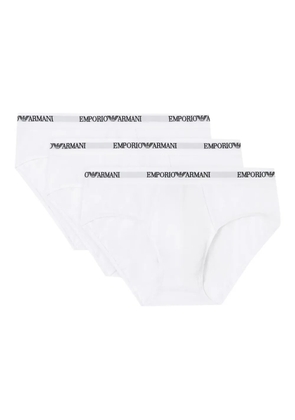 Emporio Armani logo-detailed briefs (pack of three) - White